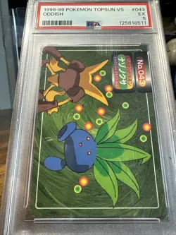 1998 Pokemon Japanese Topsun VS #043 Oddish PSA 5 - Image 4