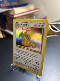 1999 POKEMON FOSSIL #4/62 DRAGONITE HOLO RARE [NM] - Image 3