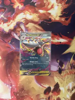 Mega Sharpedo ex 061/094 Me02: Phantasmal Flames Holo - Pokemon TCG NM - Image 1