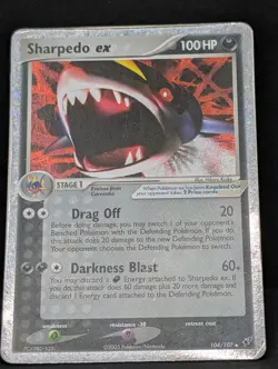 Sharpedo ex 104/107 Deoxys Holo Ultra Rare Pokemon TCG Nintendo HP+ - Image 3
