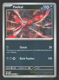Yveltal 088/132 Reverse Holo Pokemon ME01: Mega Evolution - Image 1