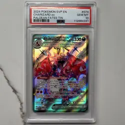 Charizard EX 074 SVP EN 2024 Pokemon Paldean Fates Tin PSA 10 Gem Mint - Image 1