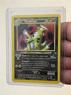 VTG Pokemon TCG Tyranitar 12/75 Neo Discovery Holo Rare Unlimited 2001 - Image 1
