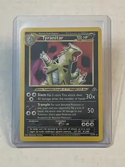VTG Pokemon TCG Tyranitar 12/75 Neo Discovery Holo Rare Unlimited 2001 - Image 2