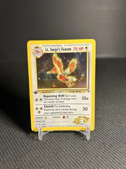 Pokemon TCG Lt. Surge's Fearow 7/132 1st Edition Gym Heroes Holo HP - Image 1