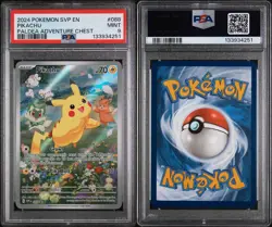 2024 POKEMON SVP EN-SV BLACK STAR PROMO PALDEA ADVENTURE CHEST PIKACHU PSA 9 - Image 3