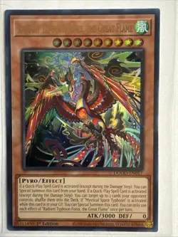 Yugioh! Radiant Typhoon Fonix, the Great Flame DOOD-EN017 Ultra Rare 1st NM - Image 1