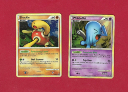 WOBBUFFET & SHUCKLE #HGSS 04 & 15--BLACK STAR PROMO HOLO POKEMON CARDS - Image 1