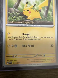Pokemon Together Stamped Promo Card Set Pikachu 025/165 NM - Image 3