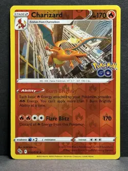 Pokemon TCG Charizard Pokemon Go 010/078 Reverse Holo Rare Card LP - Image 1