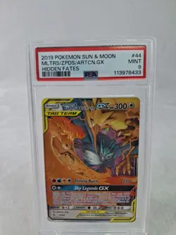 2019 Pokemon Sun & Moon Moltres Zapdos Articuno GX Tag Team #44 Card PSA 9 Mint - Image 5