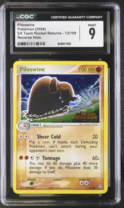 CGC 9 Piloswine EX Team Rocket Returns 13/109 Reverse Holo STAMPED Pokemon Card - Image 1
