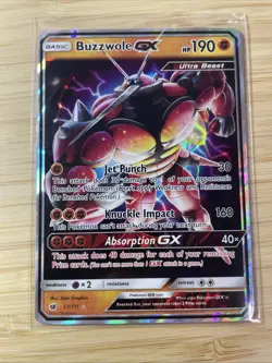 Buzzwole GX - 57/111 - Pokemon Crimson Invasion Sun & Moon Ultra Rare Card NM - Image 1
