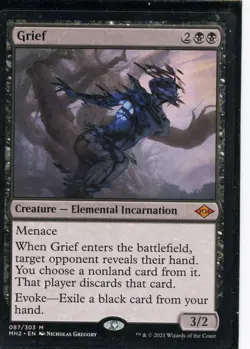 2021 Magic the Gathering Grief Creature Elemental Incarnation Near Mint - Image 1