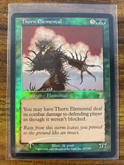 MTG✨THORN ELEMENTAL FOIL✨7th Edition NM RARE Creature 2001 rk Post Art UNPLAYED - Image 1