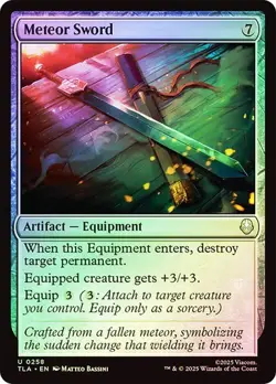 NM Foil Meteor Sword, MTG, Avatar: The Last Airbender, Magic the Gathering, 258 - Image 1