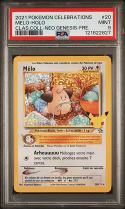 🇫🇷 MELO HOLO PSA 9 - 25 ANS CELEBRATIONS 20/111 FR Carte Pokemon 🇫🇷 - Image 2