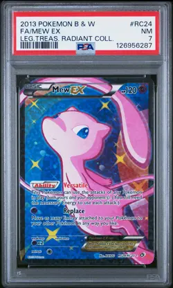 2013 POKEMON B&W LEGEND TREASURES RADIANT COLL #RC24 FULL ART/MEW EX PSA 7 - Image 1