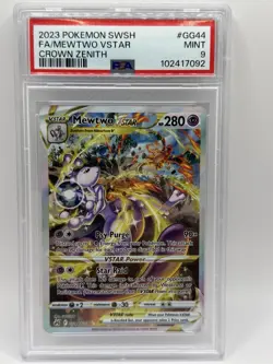 Pokemon MEWTWO VSTAR GG44/GG70 Crown Zenith Full Art PSA Mint 9 - Image 1