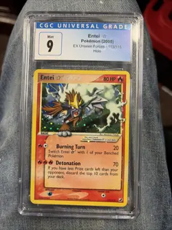 Pokemon Entei 113/115 EX Unseen Forces Gold Star 2005 CGC 9 - Image 4
