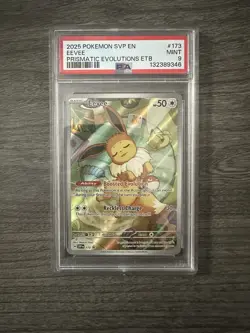 2025 POKEMON SVP EN-SV BLACK STAR PROMO #173 EEVEE PSA 9 - Image 1