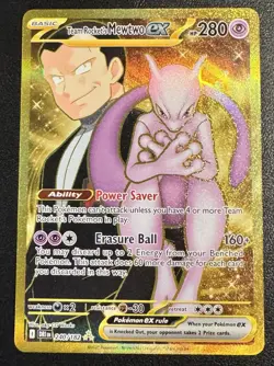 Pokemon Mewtwo EX Team Rockets 240/182 Gold Rare 2025 TCG Destined Rivals NM - Image 1