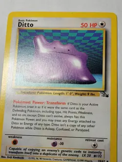 Ditto Fossil Regular Unlimited Pokemon FO 18 Rare PKMN LP - Image 2