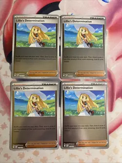 Lillie's Determination Reverse Holo 119/132 Pokemon Mega Evolution 4x Playset NM - Image 1
