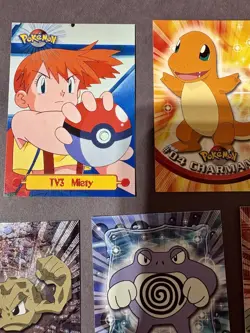 Charmander Geodude Foil Misty TV3 Pokemon Card TV Animation Black Logo Topps - Image 4