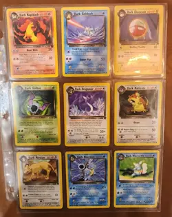Dark Blastoise, Dark Dragonair, Dark Persian - Pokemon TCG TR Dark Lot (9 Cards) - Image 1