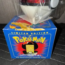 23K Gold Plated CHARIZARD Trading Card 1999 Burger King Pokemon Ball NEW SEALED - Image 2
