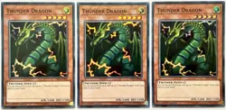 3 x HISU-EN046 Thunder Dragon - Super Rare 1st Edition Near Mint YuGiOh Cards - Image 1