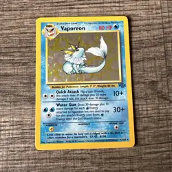 Pokemon TCG Vaporeon Jungle Holo Card 12/64 Unlimited Rare LP Condition - Image 1