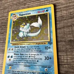Pokemon TCG Vaporeon Jungle Holo Card 12/64 Unlimited Rare LP Condition - Image 2