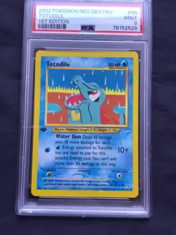 Pokemon Cards: 1st Edition Neo Destiny Common: Totodile 85/105: PSA 9 - Image 2