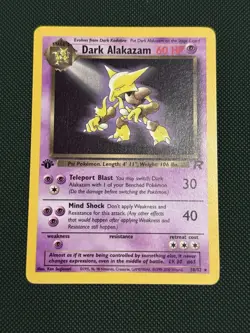 DARK ALAKAZAM Pokemon Card - WOTC - 1st Edition - Team Rocket - 18/82 - LP - Image 1