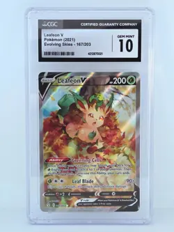 Leafeon V Alternate Art 167/203 Evolving Skies ??CGC 10 GEM MINT?? Pokemon Card - Image 1