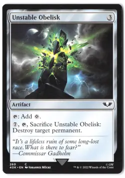 Unstable Obelisk 260 MTG 40K NM - Image 1