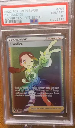 2022 POKEMON SWORD & SHIELD SILVER TEMPEST #189 FULL ART/CANDICE PSA 10 - Image 1