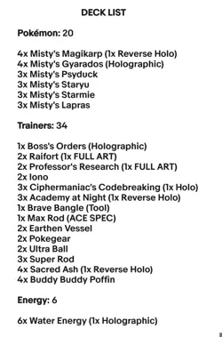 Misty's Gyarados & Starmie -Pokemon TCG - OutTheBoxTCG Custom Standard Decks - Image 2