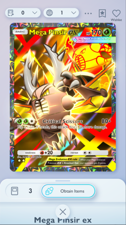 Mega Pinsir Full Art, Pokemon TCG Pocket, English language, Mega-Rising - Image 1