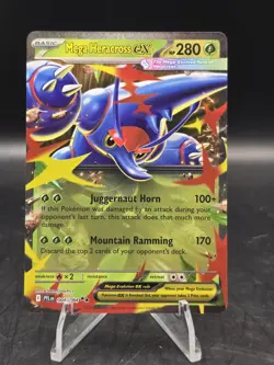 Pokemon TCG Mega Heracross ex 004/094 Me02: Phantasmal Flames Double Rare NM - Image 1