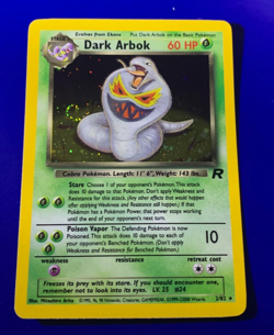 Pokemon TCG Team Rocket Dark Arbok Unlimited Holo Rare 2/82 LP+ SWIRL ?? - Image 1
