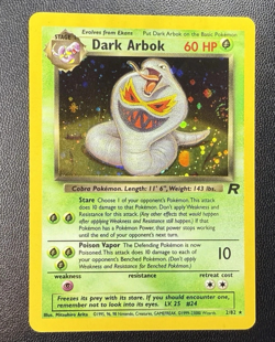 Pokemon TCG Team Rocket Dark Arbok Unlimited Holo Rare 2/82 LP+ SWIRL ?? - Image 2