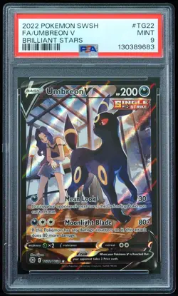 2022 Umbreon V #TG22 Brilliant Stars PSA 9 Pokemon Card - Image 4