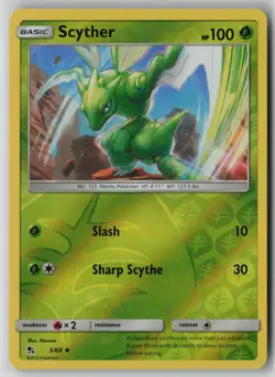 Scyther 5/68 Pokemon Reverse Holo Hidden Fates Uncommon Near Mint Card (NM) 1 - Image 1
