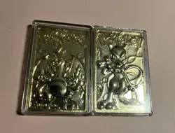 1999 Pokemon Karat Gold Plated Trading Cards. 1 CHARIZARD. 1 Mewtwo - Image 1