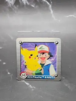 1999 Pokemon Artbox Action Flipz 3D #25 Pikachu & Ash S-5 LP Lenticular Card - Image 1