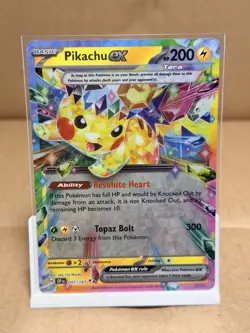Pokemon TCG Pikachu Ex Surging Sparks 057/191 Double Rare NM Card - Image 1
