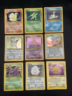Vintage Pokemon Cards Rare Holo Lot WOTC Era Base Set, Jungle - Mewtwo, Scyther - Image 1